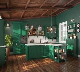 Черно зеленая кухня (57 фото)