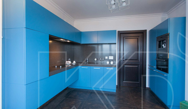 Синяя кухня – 116 фото интерьера синего цвета