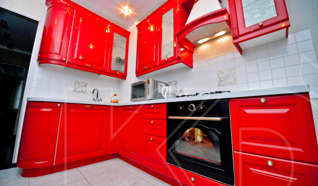 Красно-черная кухня: дизайн интерьера